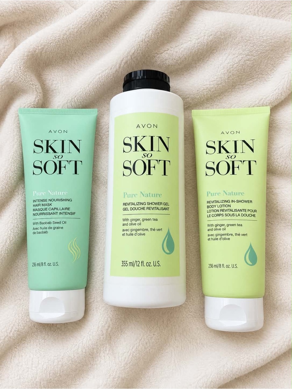 Avon Skin So Soft Pure Nature Three Piece Bath and Body Set